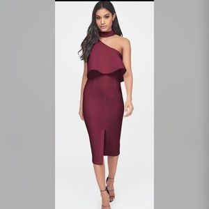 High Neck One shoulder dress